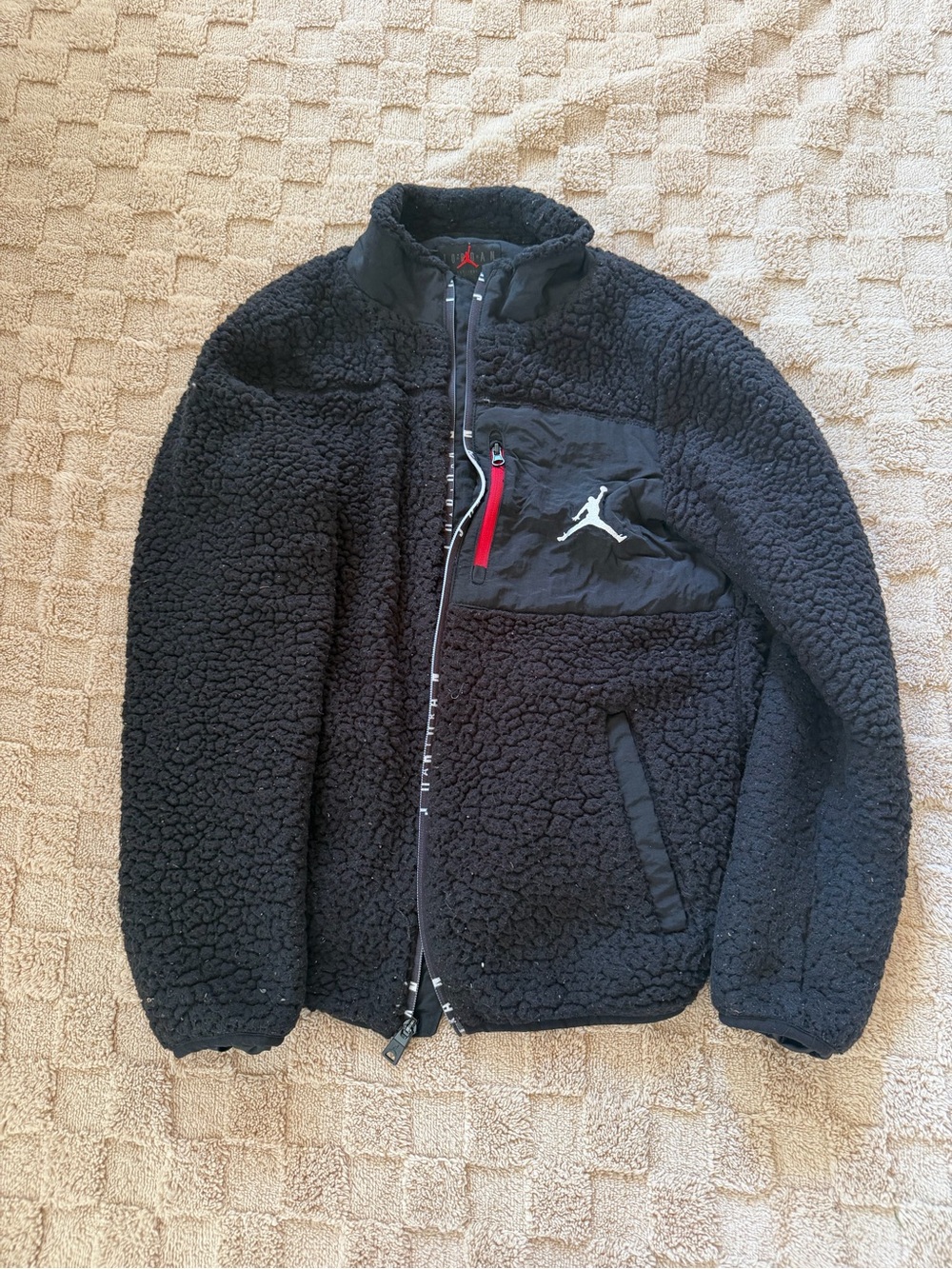 Jordan Boys Sherpa Fleece Full Zip Jacket Black Size L 12/13